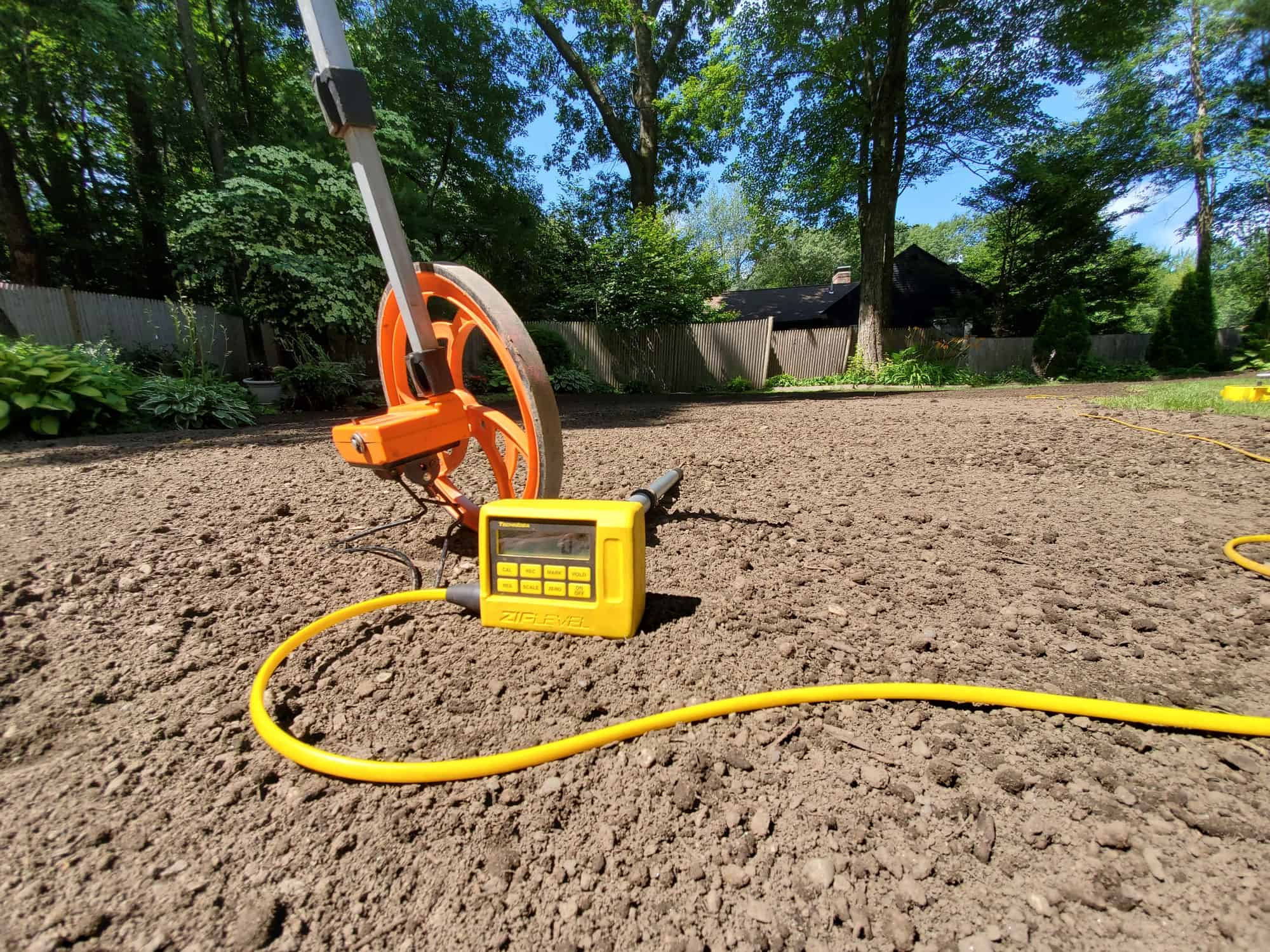 Grading on site for landscape installation